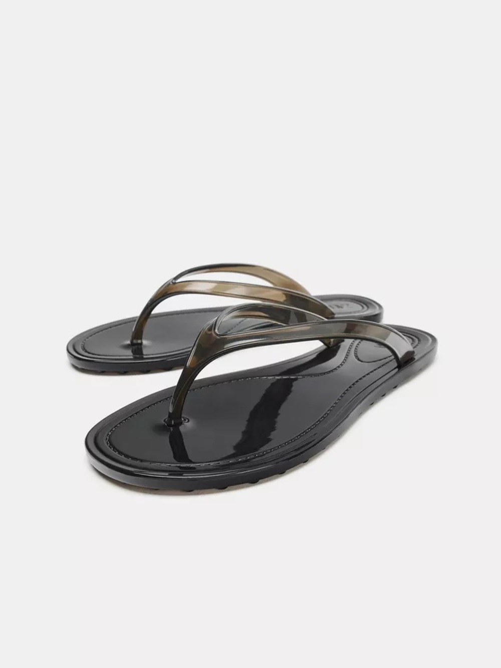 Zara Jelly Thong Sandal - Black Size EU 38 - Picture 2 of 4